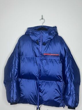 Prada Oversized Technical Re-Nylon Down Puffer Jacket Blue Men’s Medium